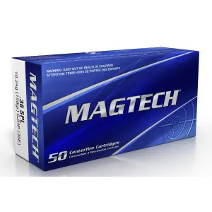 Magtech 38E Range/Training 38Special 158gr Semi Jacketed Hollow Point 50 Per Box/20 Case Centerfire, Handgun Ammunition