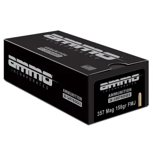 Ammo Inc 357158FMJA50 Signature 357Mag 158gr Full Metal Jacket 50 Per Box/20 Case Centerfire, Handgun Ammunition