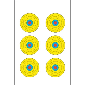 Action Target PRBE6100 High Visibility Bullseye 17.50 in x 23 in Multi-Color 100 Per Box Paper Targets