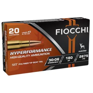Fiocchi 3006HSC Hyperformance 30-06Springfield 180gr Super Shock Tip 20 Per Box/10 Case Centerfire, Rifle Ammunition