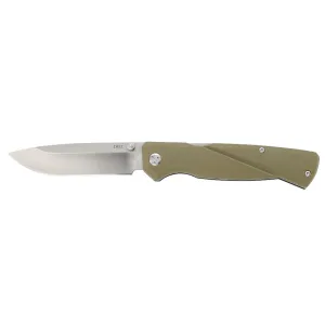 CRKT 6434 Kova 3.50 in Folding Drop Point Plain Satin 8Cr13MoV SS Blade/OD Green GRN Handle Includes Pocket Clip, Knife