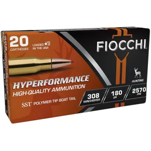Fiocchi 308HSC Hyperformance 308Win 180gr Super Shock Tip 20 Per Box/10 Case Centerfire, Rifle Ammunition