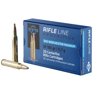 PPU PP3003 Standard 300WinMag 180gr Soft Point 20 Per Box/10 Case Centerfire, Rifle Ammunition