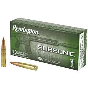 Remington Remington Subsonic 28430, 300 Blackout, 220 Grain, Open Tip Flat Base, 20 Round Box 28430