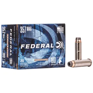 Federal C357G Power-Shok 357Mag 180gr Jacketed Hollow Point 20 Per Box/25 Case Centerfire, Handgun Ammunition