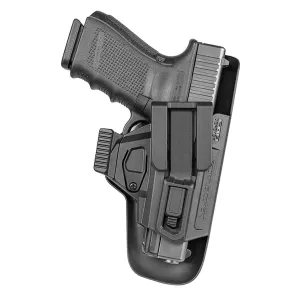 FAB Defense SCCG9B Scorpus Covert IWB Black Polymer Belt Clip Compatible w/Glock 17/19/23/32 Belt 1.50-1.75 in Wide Right Hand, Holster
