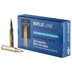 PPU PP3002 Standard 300WinMag 165gr Soft Point Boat Tail 20 Per Box/10 Case Centerfire, Rifle Ammunition