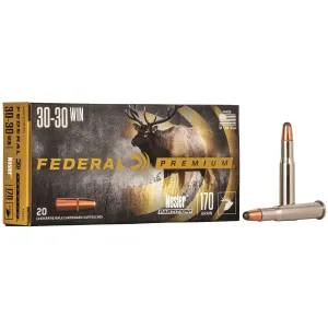 Federal P3030D Premium 30-30Win 170gr Nosler Partition 20 Per Box/10 Case Centerfire, Rifle Ammunition