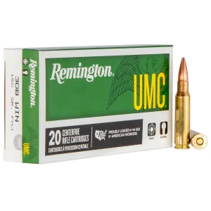 Remington 23715 UMC 308Win 150gr Full Metal Jacket 20 Per Box/10 Case Centerfire, Rifle Ammunition