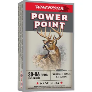 Winchester X30061 Power-Point 30-06Springfield 150gr 20 Per Box/10 Case Centerfire, Rifle Ammunition