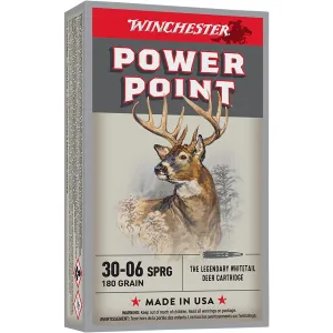 Winchester X30064 Power-Point 30-06Springfield 180gr 20 Per Box/10 Case Centerfire, Rifle Ammunition
