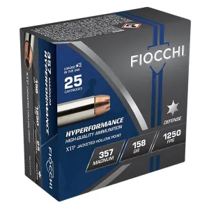 Fiocchi 357XTP25 Hyperformance 357 Mag 158 gr Hornady XTP Hollow Point 25 Per Box/ 20 Cs