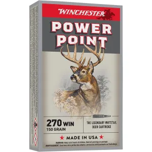 Winchester X2704 Power-Point 270Win 150gr 20 Per Box/10 Case Centerfire, Rifle Ammunition