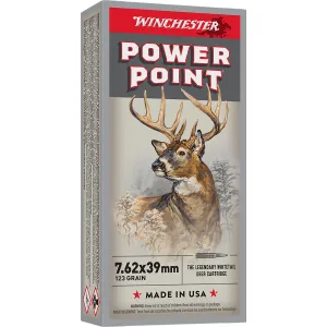 Winchester X76239 Power-Point 7.62x39mm 123gr 20 Per Box/10 Case Centerfire, Rifle Ammunition