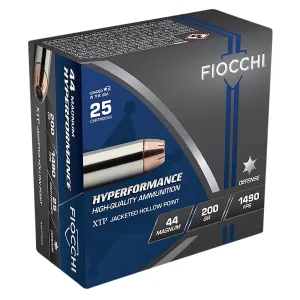 Fiocchi 44XTPB25 Hyperformance 44RemMag 200gr Hornady XTP Hollow Point 25 Per Box/20 Case Centerfire, Handgun Ammunition