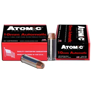 Atomic Ammunition 00457 Pistol Precision Craft 10mmAuto 180gr Bonded Match Hollow Point 20 Per Box/10 Case, Centerfire Handgun Ammo