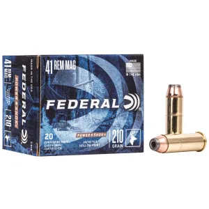 Federal C41A Power-Shok 41RemMag 210gr Jacketed Hollow Point 20 Per Box/25 Case Centerfire, Handgun Ammunition