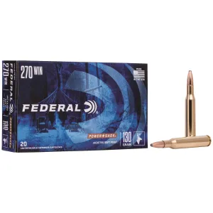Federal 270A Power-Shok 270Win 130gr Jacketed Soft Point 20 Per Box/10 Case Centerfire, Rifle Ammunition