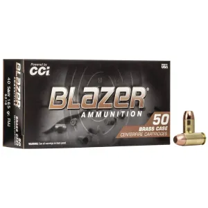 CCI 5210 Blazer Brass 40S&W 165gr Full Metal Jacket 50 Per Box/20 Case Centerfire, Handgun Ammunition