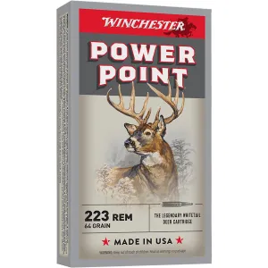 Winchester X223R2 Power-Point 223Rem 64gr 20 Per Box/10 Case Centerfire, Rifle Ammunition