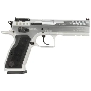 Tanfoglio IFG TFSTOCKM10 Defiant Stock Master 10mm Auto 13+1 4.75 in Hard Chrome Steel/Aluminum Grip, Pistol