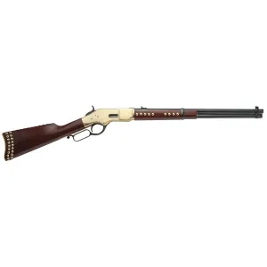 Cimarron CA228G19 1866 Yellowboy Carbine Full Size 45 Colt (LC) 10+1 19 in Blued Steel Barrel, Brass Steel Receiver, Fixed Wood w/Brass Tacks Stock, , Rifle