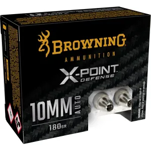 Browning Ammo B191700102 X-Point 10mm 180gr Jacketed Hollow Point 20 Per Box/10 Case, Centerfire Handgun Ammo