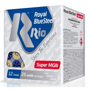 Rio Ammunition RBSSM402 BlueSteel Royal 12Gauge 3.50 in 1 3/8oz 2Shot 25 Per Box/10 Case, Shotgun Shells