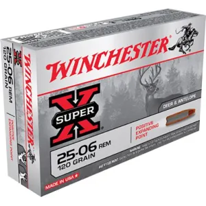 Winchester X25062 Super X 25-06Rem 120gr Positive Expanding Point 20 Per Box/10 Case Centerfire, Rifle Ammunition