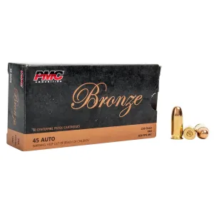 PMC 45A Bronze 45ACP 230gr Full Metal Jacket 50 Per Box/20 Case Centerfire, Handgun Ammunition