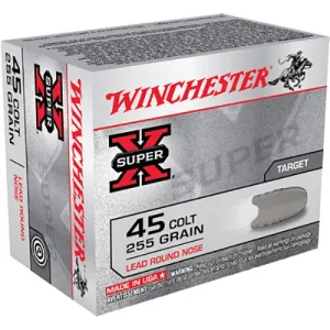 Winchester X45CP2 Super X 45Colt 255gr Lead Round Nose 20 Per Box/10 Case Centerfire, Handgun Ammunition