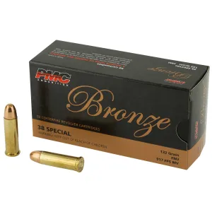 PMC 38G Bronze 38Special 132gr Full Metal Jacket 50 Per Box/20 Case Centerfire, Handgun Ammunition