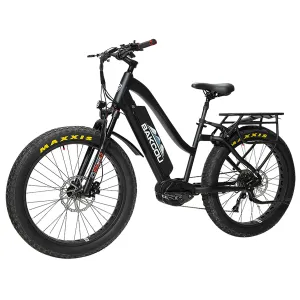 Bakcou E-bikes BMST26BB21 Mule ST 26 Matte Black 18 w/Stand Over Height of 26 Frame, Shimano Alivio Hill-Climbing 9 Speed Bafang M620 Ultra Motor, 35+ mph Speed, Electric Bike