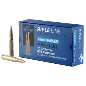 PPU PP7 Metric 7mmMauser 139gr Soft Point 20 Per Box/10 Case Centerfire, Rifle Ammunition