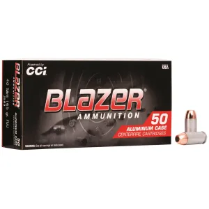 CCI 3589 Blazer 40S&W 165gr Total Metal Jacket 50 Per Box/20 Case Centerfire, Handgun Ammunition
