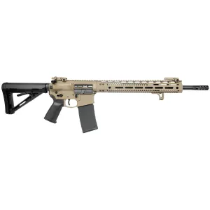 Watchtower T1555616FDE Type 15 5.56x45mm NATO 30+1 Black Nitride Match Grade Barrel, Flat Dark Earth Cerakote Pic Rail Aluminum Receiver, 13.70 M-LOK Handguard, Black Synthetic B5 Bravo Stock & Black B5 Type 23 Grip, Ambi, Rifle