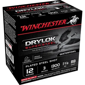 Winchester Ammo XSM123BB Drylok Super Steel Magnum 12 Gauge 3 in 1 3/8 oz BB Shot 25 Per Box/ 10 Case