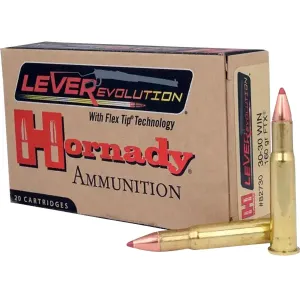 Hornady 82730 LEVERevolution 30-30Win 160gr Flex Tip eXpanding 20 Per Box/10 Case Centerfire, Rifle Ammunition
