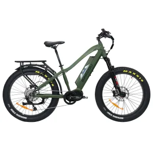 Bakcou E-bikes BMGB25 Mule Matte Army Green 18 in w/Stand Over Height of 29.50 in Frame, Shimano Alivio Hill-Climbing 9 Speed Bafang M620 Ultra Motor, 35+ mph Speed