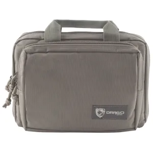 Drago Gear Double Pistol Case, 5 Internal Magazine Holders, 6005 Polyster, Seal Gray 12-315GY