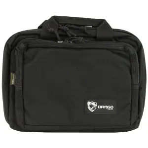 Drago Gear Double Pistol Case, 5 Internal Magazine Holders, Black 12-315BL