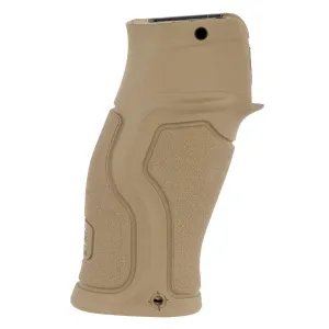 FAB Defense FXGRADUSFBVT Gradus Ergonomic Beavertail, Pistol Grip for AR-15/ AR-10/ M16/ M4 Rubberized FDE Overmold Polymer Core