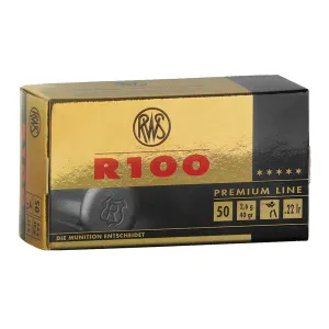 RWS/Umarex 2134195 R100 Premium Line 22LR 40gr Lead Round Nose 50 Per Box/100 Case, Rimfire Ammuinition