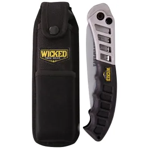 Wicked Tree Gear WTG005 Combo Pack Folding Saw 7 in High Carbon Steel Blade/Black Overmolded Aluminum Handle Includes Sheath