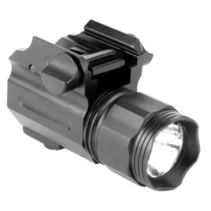 Aim Sports FQ330SC Sub-Compact Weapon Light For Sub-Compact Pistol w/Accessory Rail 330 Lumens Output White/Red/Green/Blue Cree LED Light Weaver Quick Release Mount Black Anodized Aluminum