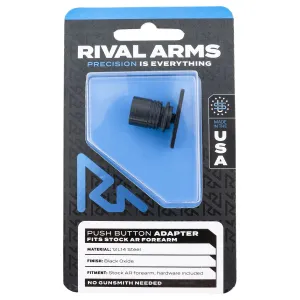 Rival Arms RARA92M5B Push Button Adapter Black Oxide 12L14 Steel for AR Stock Forearm
