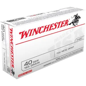 Winchester Ammo USA40SW USA 40 S&W 165 gr Full Metal Jacket Flat Nose 50 Per Box/ 10 Case