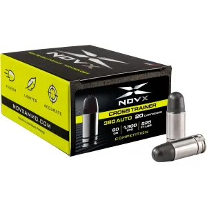 NovX 380CTCSS20 Black 380ACP 60gr Copper Polymer Frangible 20 Per Box/10 Case Centerfire, Handgun Ammunition