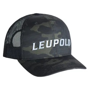 Leupold 180419 Wordmark Trucker Hat MultiCam Black Adjustable Snapback OSFA