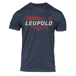 Leupold 180436 American Original Navy Heather Cotton/Polyester Short Sleeve Medium